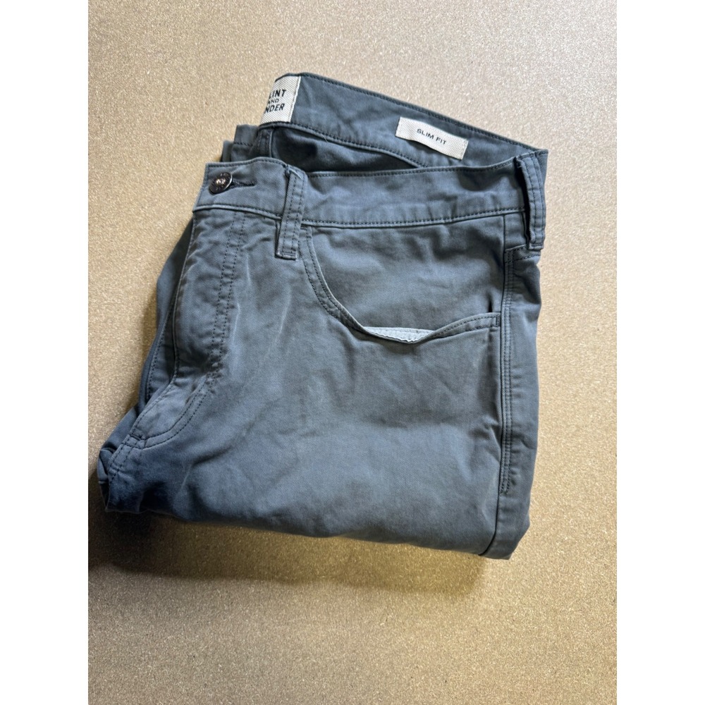 Flint and Tinder Slim Fit Chinos Pants‎ Men's Size 32x32 Grey Chino Trousers $89